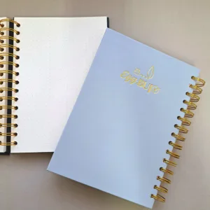 نوت بوك A5 منقط سلك مزدوج هارد كوفر رمادي 15×21 سم مع جيب داخلي، 120 ورقة كريمي 110جم من Egy Bujo للبوليت جورنال