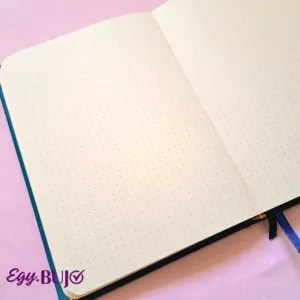 نوت بوك A5 منقط هارد كوفر مع ريشتة سوداء، 120 ورقة كريمي طبقة حماية للبوليت جورنال من Egy Bujo