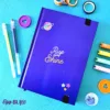نوت بوك A5 منقط هارد كوفر أزرق Rise & Shine مع ريشتة وستيكرز نجوم كوكب، 120 ورقة كريمي طبقة حماية من Egy Bujo للبوليت جورنال