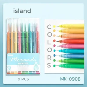 مجموعة أقلام جل موراندي 0.5 مم ألوان هادية أزرق أخضر برتقالي وردي سن رفيع ناعم للبوليت جورنال من Egy Bujo