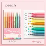 مجموعة أقلام جل موراندي 0.5 مم ألوان هادية أزرق أخضر برتقالي وردي سن رفيع ناعم للبوليت جورنال من Egy Bujo