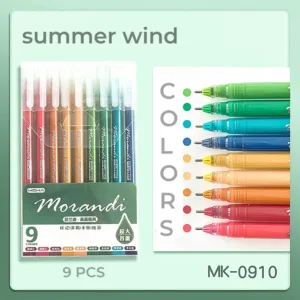 مجموعة أقلام جل موراندي 0.5 مم ألوان هادية أزرق أخضر برتقالي وردي سن رفيع ناعم للبوليت جورنال من Egy Bujo