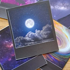 ستيكرز بولارويد جالاكسي فضاء نجوم قمر 24 قطعة مجرات سدم لامعة مقاس 4.54×5 سم طبقة حماية للبوليت جورنال من Egy Bujo