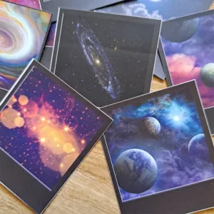 ستيكرز بولارويد جالاكسي فضاء نجوم قمر 24 قطعة مجرات سدم لامعة مقاس 4.54×5 سم طبقة حماية للبوليت جورنال من Egy Bujo