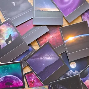 ستيكرز بولارويد جالاكسي فضاء نجوم قمر 24 قطعة مجرات سدم لامعة مقاس 4.54×5 سم طبقة حماية للبوليت جورنال من Egy Bujo
