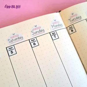 ستيكرز Daily Log تأريخ أيام أسابيع أبريل مايو مقاس 1×1 سم 12 شيت للبلانر اليومي من Egy Bujo