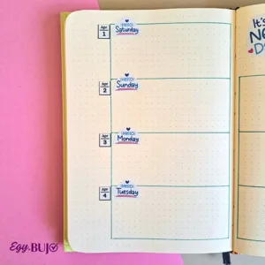 ستيكرز Daily Log تأريخ أيام أسابيع أبريل مايو مقاس 1×1 سم 12 شيت للبلانر اليومي من Egy Bujo
